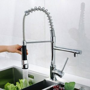 Modern Kitchen Mixer Tap with Swivel Spout & Directional Spray with Riser and Pan Filler