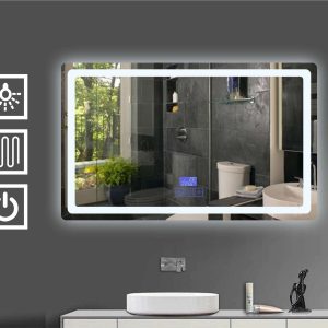 Designer LED Bathroom Mirror with Touch Control Sensor, Anti Fog Demister Pad 600 x 1000 mm