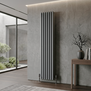 1800 x 420 Designer Vertical Oval Double Panel Anthracite Radiator
