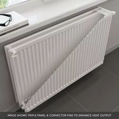 Evolve Type 33 Triple Panel Triple Convector Radiator 600 x 600 mm White 5952 BTU - Image 3