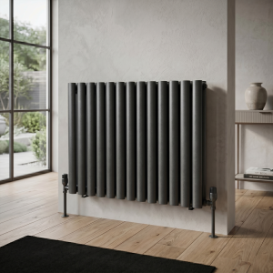 600 x 780 Designer Horizontal Oval Double Panel Anthracite  Radiator