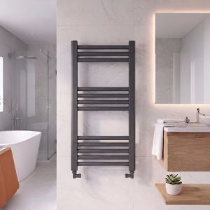 800×400 Anthracite Stratight Towel Radiator Round Bar