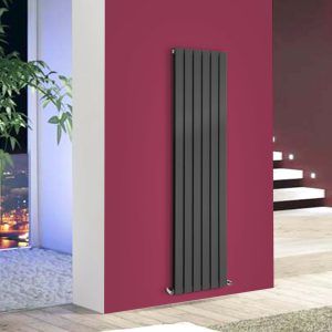 1600 x 456 Designer Vertical Flat Double Panel Anthracite Radiator