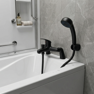 Modern Black Bath Filler Shower Mixer Tap Shower Hand Handle Shower