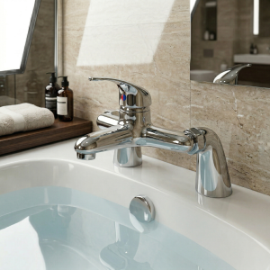 Contract Modern Chrome Bath Filler Shower Mixer Tap with Legs