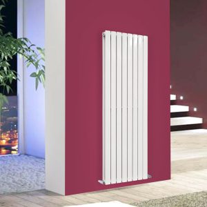 1600 x 532 Designer Vertical Flat Double Panel Gloss White Radiator