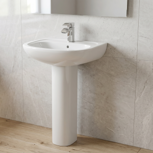 Standard Round 1 tap hole full pedestal basin