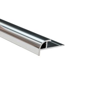 Decorwall Decortrim – 5mm x 2.4m – Metal External Quadrant Trim – Polished Silver