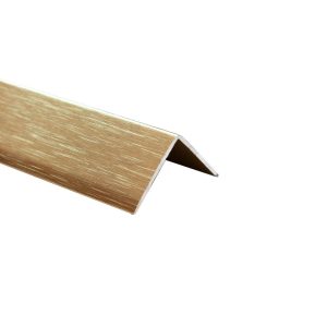 Decorwall Decortrim – 20mm x 20mm x 2.6m – Metal External Angle Trim – Brushed Brass