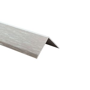 Decorwall Decortrim – 20mm x 20mm x 2.6m – Metal External Angle Trim – Brushed Silver