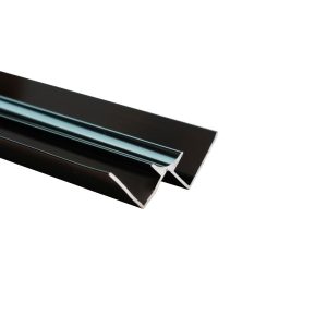Decorwall Decortrim – 8.5mm x 2.6m – Metal Internal Corner Trim – Gloss Black