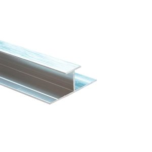 Decorwall Decortrim – 10.5mm x 2.4m – Metal H Trim – Brushed Metal