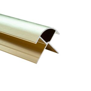 Decorwall Decortrim – 11.5mm x 2.4m – Metal External Corner Trim – Brushed Gold