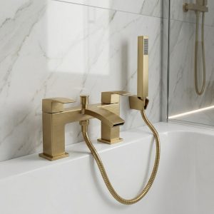 Decent Brush Brass Waterfall Bath Shower Mixer & Handset