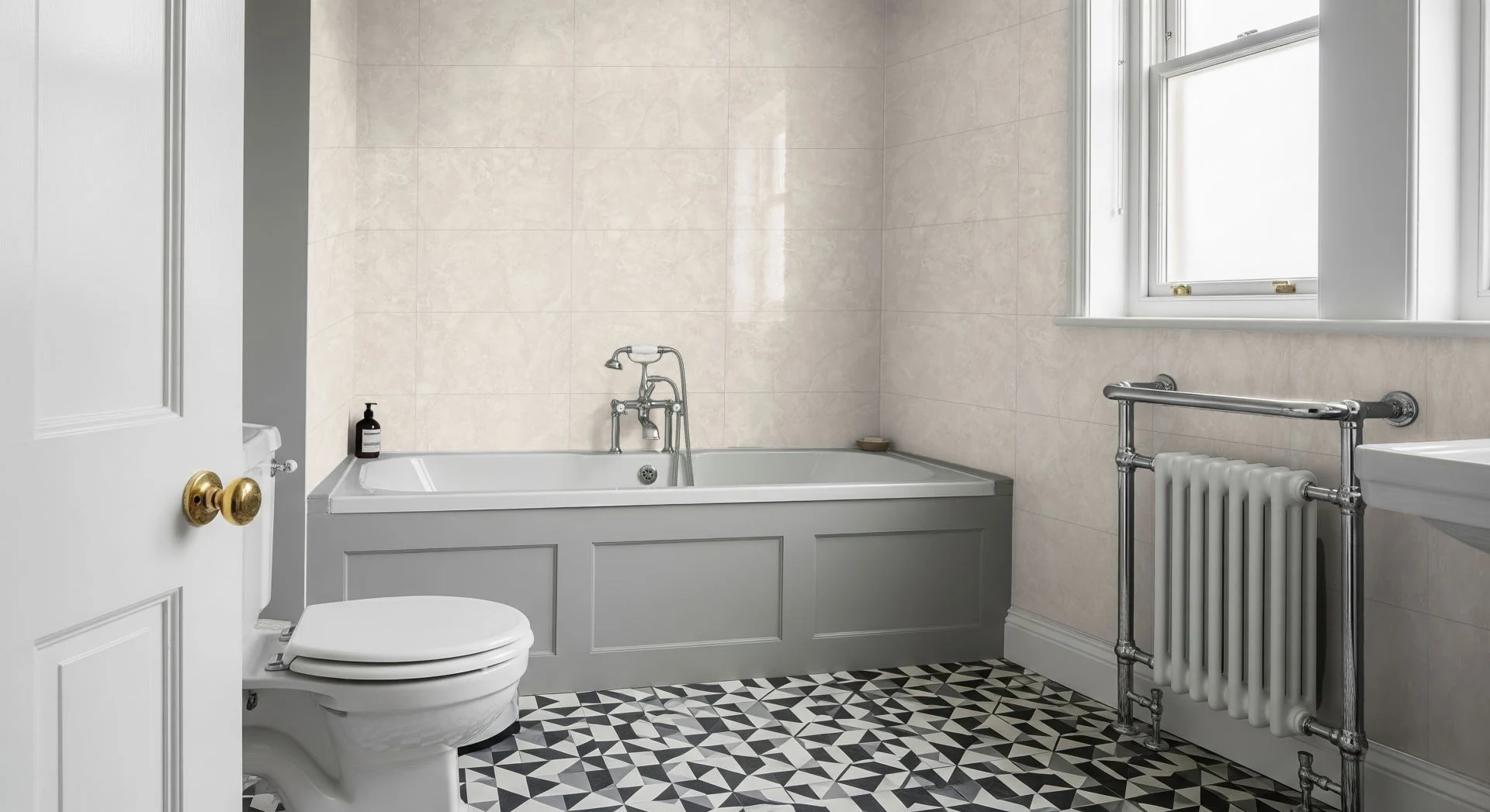 Pro-Tek Cream Statuario Multi Tile Wall Panel