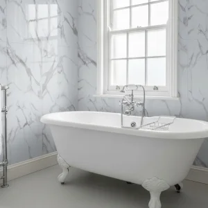 Pro-Tek White Carrara Double Tile Wall Panel