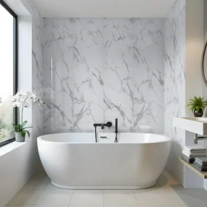 Pro-Tek White Carrara Multi Tile Wall Panel