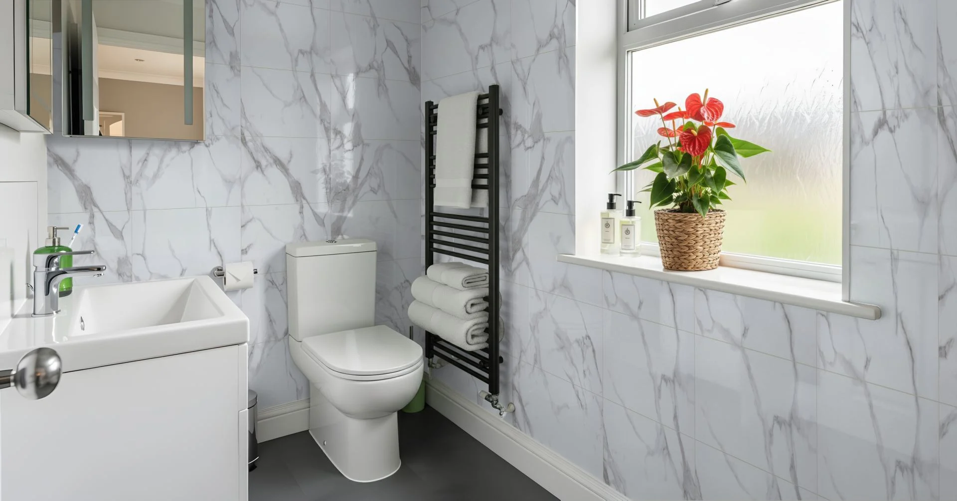 Pro-Tek White Carrara Multi Tile Wall Panel - Image 4